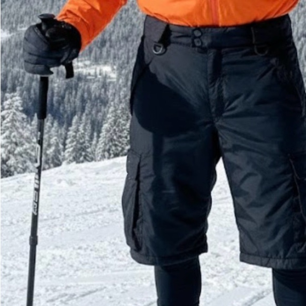 Men's Black Cargo Ski Shorts